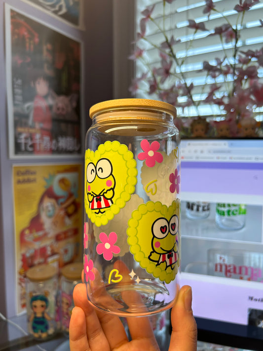 Kuropi Hearts Glass Can